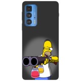 Husa compatibila cu Motorola Edge 20 Lite model Homer Simson Painting, Silicon, TPU, Viceversa, Transparent, Carcasa