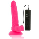 Diversia-Dildo Vibrator Flexibil Roz 18 cm -o- 4 cm-TPE