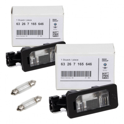 Set 2 Buc Lampa Numar Inmatriculare Oe Bmw Seria 3 E90 2004-2012 63267165646 + Set 2 Buc Bec Osram C5W 12V 5W SV8,5-8 Original 6418 foto