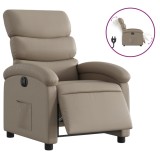 Cumpara ieftin Fotoliu rabatabil electric, cappuccino, piele ecologica