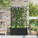 VidaXL Jardiniere cu spalier 2 buc Negru 80x40x143 cm