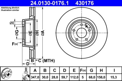 ATE 24.0130-0176.1 Disc frana foto