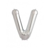 Balon Folie Litera V Argintiu - 40 cm