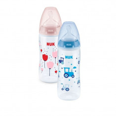 NUK First Choice Biberon cu controlul temperaturii, tetina M, 0-6luni, 300ml