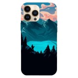 Husa compatibila cu Apple iPhone 15 Pro Max model Digital mountain trip, Silicon, TPU, Viceversa, Transparent, Carcasa