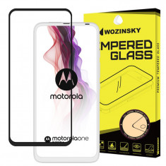 Folie Protectie Ecran WZK pentru Motorola One Fusion+, Sticla securizata, Full Face, Full Glue, Neagra