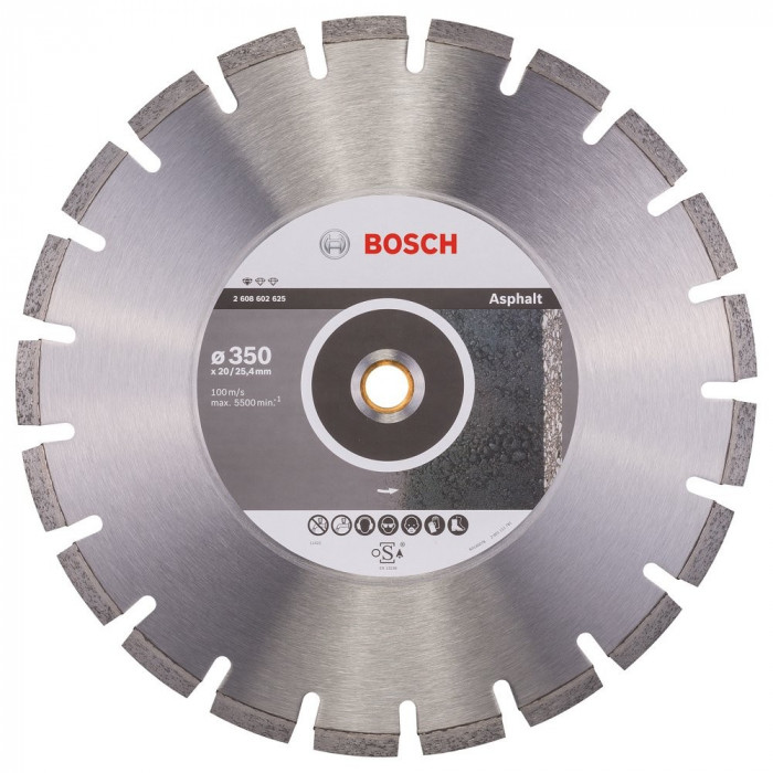 Bosch Professional disc diamantat 350x20/25.4x3.2x10 mm pentru asfalt