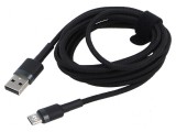 Cablu USB 2.0 A la C 2m 2A Negru, Baseus