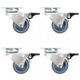 VidaXL Roți pivotante duble cu fr&acirc;ne duble, 4 buc., 50 mm