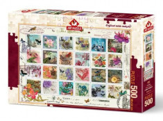 Puzzle Heidi 500 Stamp collage - LORNA FINCHLEY foto