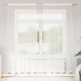 vidaXL Cortină din Dantelă cu perdele Alb 200 x 150 cm Poliester 4107754