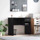 VidaXL birou cu depozitare stejar negru 90x49.5x75 cm lemn ingineresc