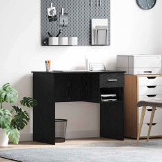 vidaXL Birou cu sertar Stejar negru 90 x 49.5 x 75 cm Lemn compozit 869267