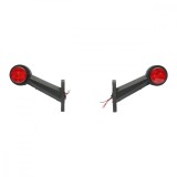 Lampa laterala de gabarit cu LED 12/24V Breckner Germany rosu-alb, diametru 48mm, distanta intre suruburi 75mm, inaltime 150mm
