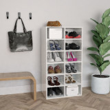 Pantofar, alb extralucios, 54x34x100,5 cm, lemn compozit, vidaXL