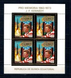 Guinea Ecuatoriala 1973 - J.F. Kennedy, minicoala folio gold, neuzata