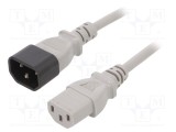 Cablu IEC C13 mamă - IEC C14 tată 1,8m 10A 250V gri LIAN DUNG