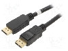 Cablu DisplayPort - DisplayPort, din ambele par&amp;#355;i, DisplayPort mufa, 2m, negru, Goobay - 65923