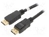 Cablu DisplayPort - DisplayPort, din ambele par&amp;#355;i, DisplayPort mufa, 5m, negru, Goobay - 65925
