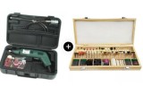 Cumpara ieftin Set mini-polizor si accesorii Mannesmann 92577, 135 W, 50 piese + Set accesorii Wert 6200