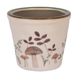 Cumpara ieftin Ghiveci flori ceramica bej maro Ciupercute 12x11 cm