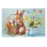 Suport farfurie de paste din plastic cu model iepuras si oua, 45x30 cm, CMCLASS