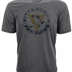 Pittsburgh Penguins tricou de bărbați grey Retro Tee - S