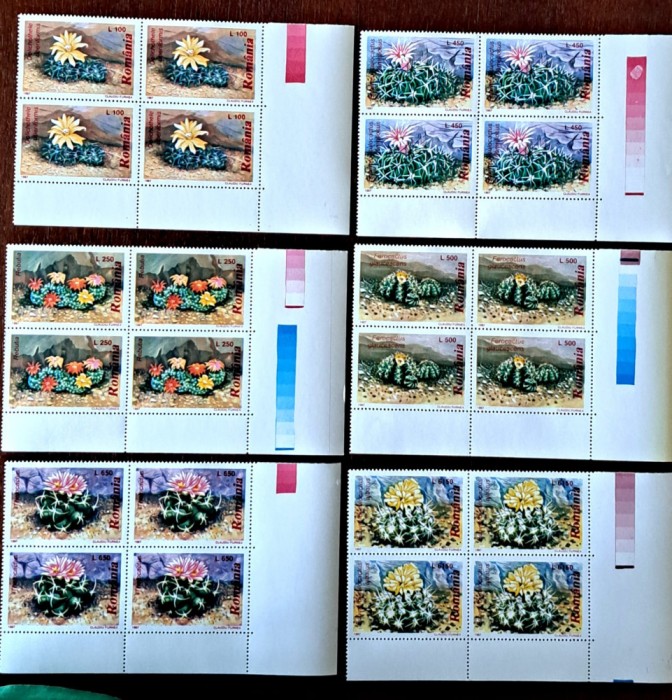 TIMBRE ROMANIA MNH LP1433/1997 -CACTUȘI -Bloc de 4 timbre