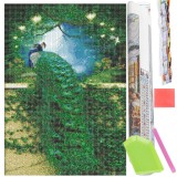 Set de broderie cu diamante 5D, 30x40cm, model Paun Household NewTrend