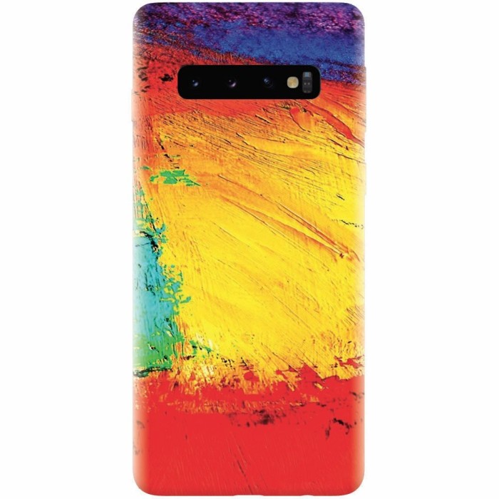 Husa silicon pentru Samsung Galaxy S10, Colorful Dry Paint Strokes Texture