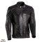 Geaca (jacheta) barbati pentru scuter - motocicleta piele Urban/Heritage Ixon All season model Cranky MS culoare: negru Negru 5XL