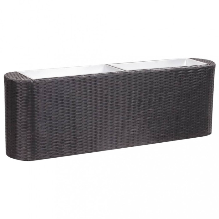 Strat &icirc;nălțat de grădină negru 120x24x40 cm poliratan