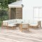 Gossi set mobilier de gradina cu perne alb crem, 12 piese, bambus