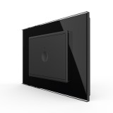 Cumpara ieftin Intrerupator touch simplu Livolo negru, cu rama din sticla, standard italian