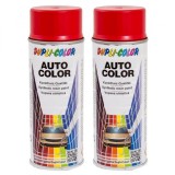 Cumpara ieftin Pachet 2 x Vopsea Spray Auto Dupli-Color Dacia Logan Rosu Passion 021C 350 ml