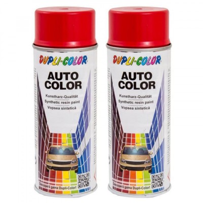 Pachet 2 x Vopsea Spray Auto Dupli-Color Dacia Logan Rosu Passion 021C 350 ml foto