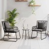 VidaXL Set de masă pentru grădină 3 pcs Negru și antracit 42010350