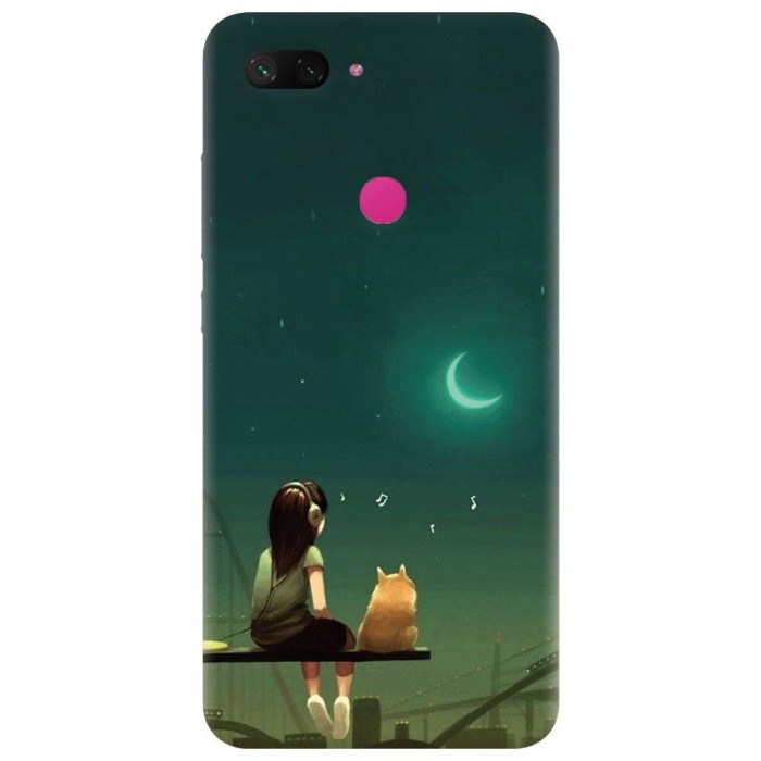 Husa silicon pentru Xiaomi Mi 8 Lite, Cat And Girl
