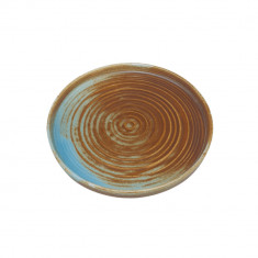 Farfurie, Bonna, maro si albastru, ceramica, 21 cm, model Coral foto