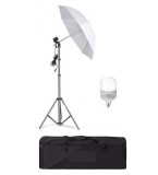 Cumpara ieftin Umbrela cu trepied reglabil 200 cm, bec LED 25W, geanta de transport inclusa, Dactylion
