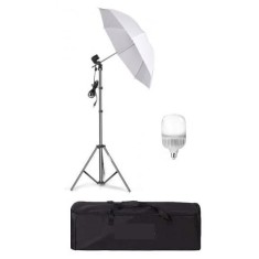 Umbrela cu trepied reglabil 200 cm, bec LED 25W, geanta de transport inclusa