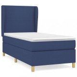 Cumpara ieftin Pat box spring cu saltea, albastru, 80x200 cm, textil