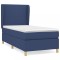 Pat box spring cu saltea, albastru, 80x200 cm, textil
