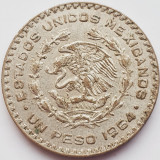 3078 Mexic 1 Peso 1964 Billon (.100 silver) km 459, America de Nord
