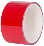Bandă Strend Pro, reflectorizantă, autoadezivă, foarte vizibilă, roșie, 50 mm x 2 m