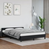 VidaXL Cadru de pat cu tăblie fără saltea, negru, 140x190 cm