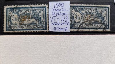 1900 Franta Merson Y.T123 variante -stamp. foto