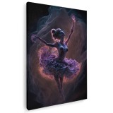 Tablou canvas balerina dansand mov, albastru, negru 1075 Tablou canvas pe panza CU RAMA 30x40 cm