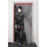 Perdea antipraf cu fermoar L din PE pentru usa, transparenta, 1230x2240 mm