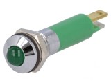 Lampă LED Verde 24VDC &Oslash;8mm IP40